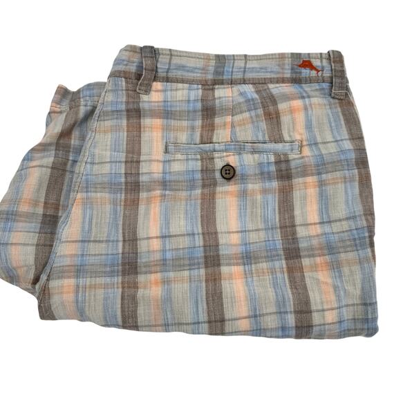 Tommy Bahama Other - Tommy Bahama Shorts Mens 40 (40x9 ACTUAL) Linen Coastal Paradise Nation Blue Tan